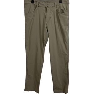 LULULEMON ATHLETICA Taupe Tan Moisture Wicking Flat Front Athletic Pants sz 36